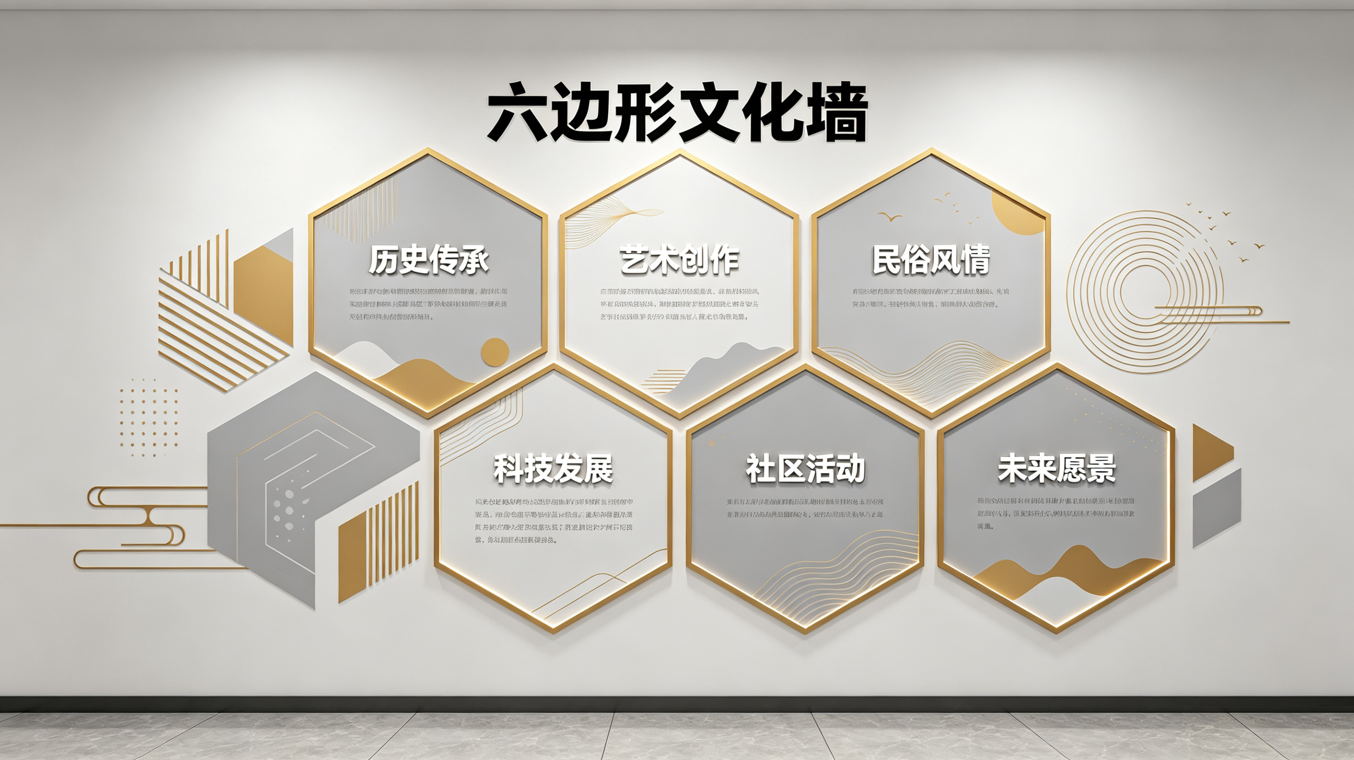 雅安企业文化墙 | 六边形信息美学